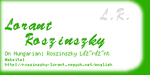 lorant roszinszky business card